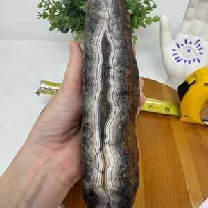 Natural Banded Agate Stone with geode opening